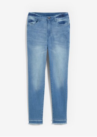 7/8 Ultra-Soft-Jeans in blau von vorne - John Baner JEANSWEAR