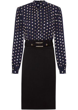 Kleid mit Polka-Dots in schwarz - BODYFLIRT boutique