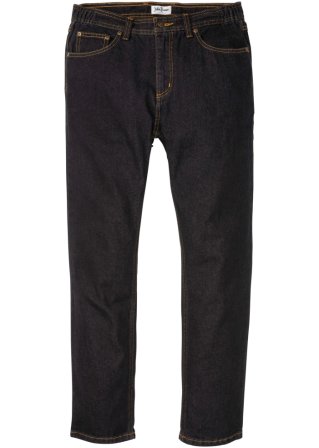 Classic Fit Jeans mit seitlichem Dehnbund, Straight in schwarz von vorne - John Baner JEANSWEAR