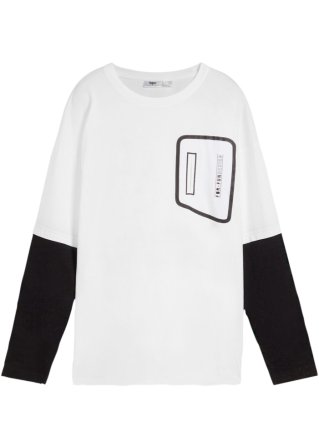 Jungen Sport Layershirt in weiß von vorne - bpc bonprix collection