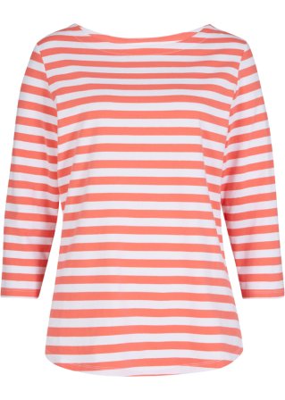 3/4 Shirt mit U-Boot-Ausschnitt in pink von vorne - bpc bonprix collection