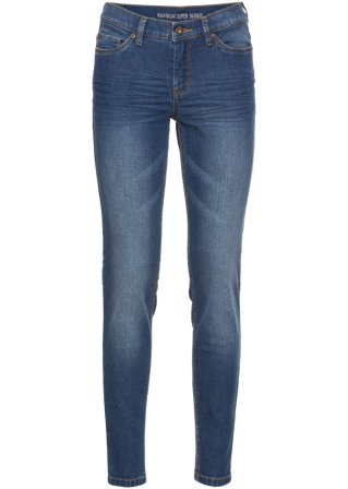 Super-Skinny-Jeans verkürzt in blau von vorne - RAINBOW