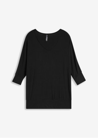 Oversize-Shirt in schwarz von vorne - RAINBOW