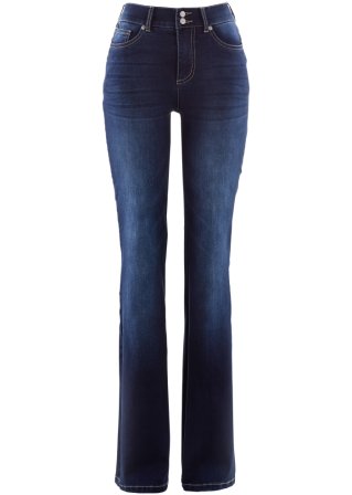 Super-Stretch-Push-Up-Jeans mit Bequembund, Bootcut in blau von vorne - bpc bonprix collection