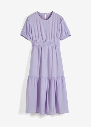 Kleid mit Volants in lila von vorne - BODYFLIRT