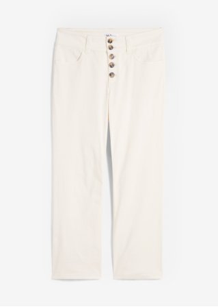 Straight Jeans High Waist, cropped in weiß von vorne - John Baner JEANSWEAR