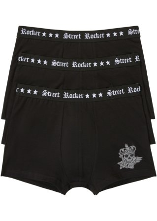 Boxer (3er Pack) in schwarz von vorne - bpc bonprix collection
