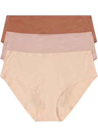 Feel Comfort Nahtlose Panty (3er Pack) in rosa von vorne - bpc bonprix collection