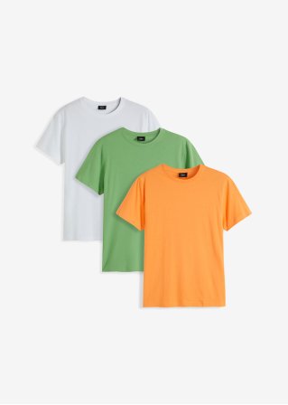 T-Shirt (3er Pack) in orange von vorne - bpc bonprix collection