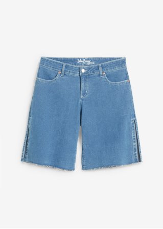 Wide Leg Jeans, Mid Waist, Bermuda in blau von vorne - John Baner JEANSWEAR