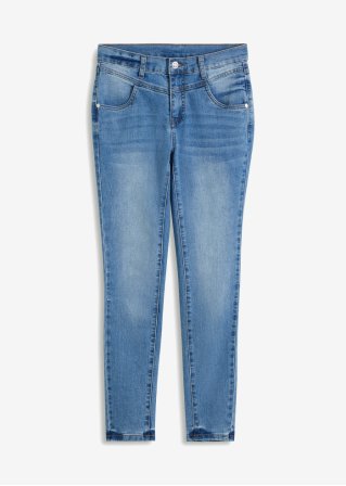 Stretch-Jeans in blau von vorne - BODYFLIRT