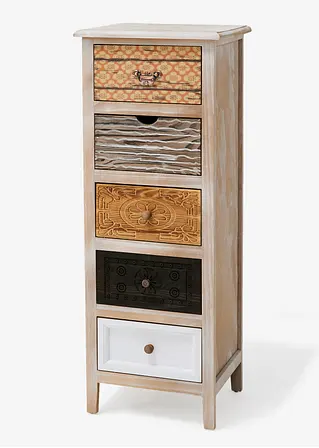 Kommode mit 5 Schubladen in beige von vorne - bonprix Kommode mit 5 Schubladen in beige von vorne - bonprix