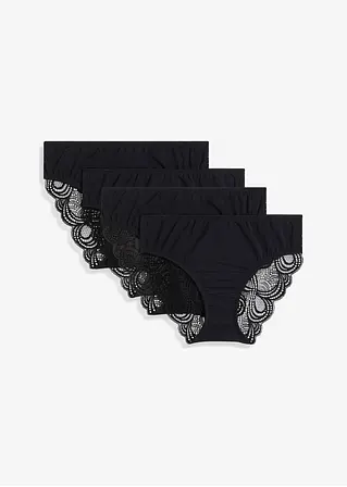Maxislip (4er Pack) mit Baumwolle in schwarz von vorne - bonprix Maxislip (4er Pack) mit Baumwolle in schwarz von vorne - bonprix