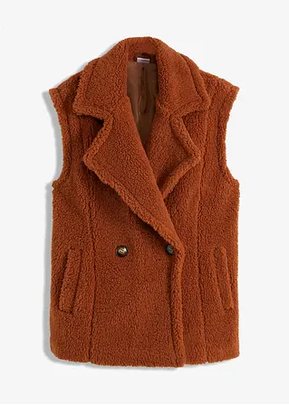 Teddy-Weste in braun von vorne - bonprix Teddy-Weste in braun von vorne - bonprix
