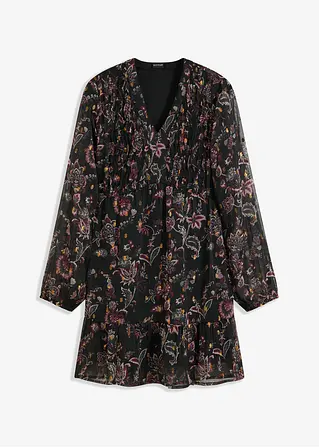 Florales Kleid in schwarz von vorne - bonprix Florales Kleid in schwarz von vorne - bonprix
