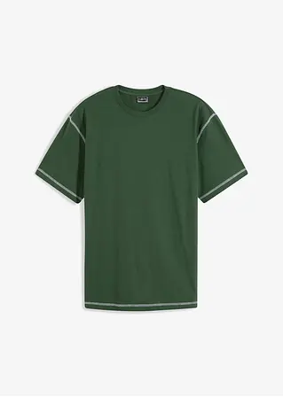 T-Shirt aus reiner Bio-Baumwolle, Loose Fit in grün von vorne - bonprix T-Shirt aus reiner Bio-Baumwolle, Loose Fit in grün von vorne - bonprix