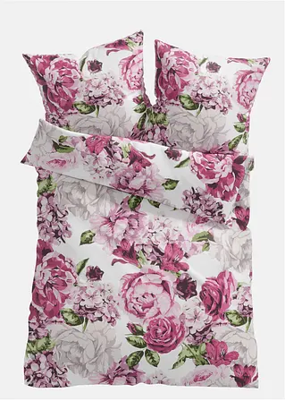 Bettwäsche mit floralem Design in weiß von vorne - bonprix Bettwäsche mit floralem Design in weiß von vorne - bonprix