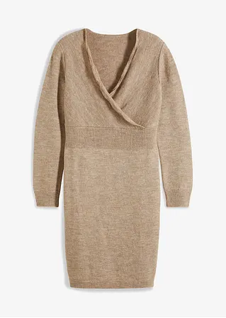 Strickkleid in beige von vorne - bonprix Strickkleid in beige von vorne - bonprix