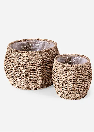Pflanzkörbe (2-tlg. Set) in beige von vorne - bonprix Pflanzkörbe (2-tlg. Set) in beige von vorne - bonprix