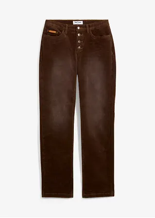 Stretch-Cordhose, Wide in braun von vorne - bonprix Stretch-Cordhose, Wide in braun von vorne - bonprix
