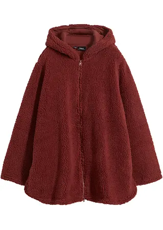 Teddy-Fleecejacke mit Seitenschlitzen in braun von vorne - bonprix Teddy-Fleecejacke mit Seitenschlitzen in braun von vorne - bonprix