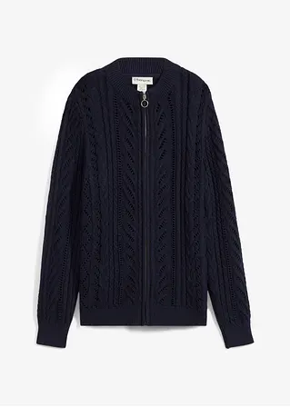 Strickjacke mit Reißverschluss in blau von vorne - bonprix Strickjacke mit Reißverschluss in blau von vorne - bonprix
