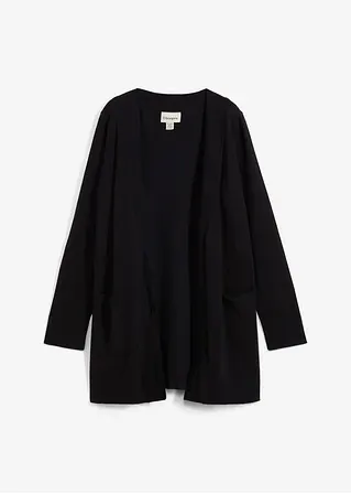 Strickjacke mit Taschen, Langarm in schwarz von vorne - bonprix Strickjacke mit Taschen, Langarm in schwarz von vorne - bonprix