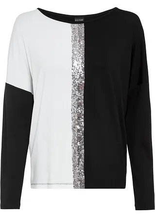 Shirt mit Pailletten in schwarz von vorne - bonprix Shirt mit Pailletten in schwarz von vorne - bonprix