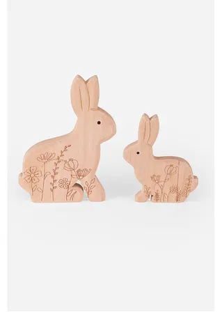 Deko-Figur Hasen (2-tlg. Set) in beige von vorne - bonprix Deko-Figur Hasen (2-tlg. Set) in beige von vorne - bonprix