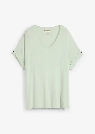 Shirt aus fließendem Viskose-Mix in grün von vorne - bonprix Shirt aus fließendem Viskose-Mix in grün von vorne - bonprix