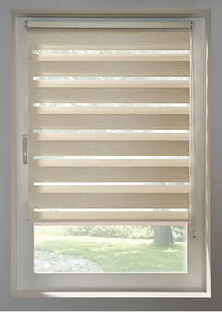 Jacquard Doppelrollo mit leichtem Glanz in beige - bonprix Jacquard Doppelrollo mit leichtem Glanz in beige - bonprix