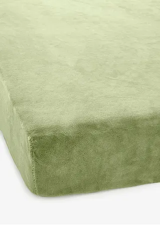 Cashmere Touch Spannbettlaken in grün von vorne - bonprix Cashmere Touch Spannbettlaken in grün von vorne - bonprix