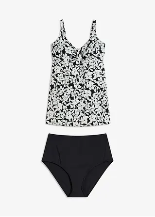 Long Tankini (2-tlg.Set) in schwarz von vorne - bonprix Long Tankini (2-tlg.Set) in schwarz von vorne - bonprix
