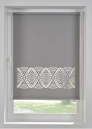 Sichtschutzrollo mit Zierkante in grau - bonprix Sichtschutzrollo mit Zierkante in grau - bonprix