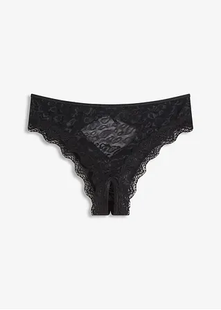 Brazilslip ouvert in schwarz von vorne - VENUS Brazilslip ouvert in schwarz von vorne - VENUS