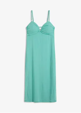 Maxikleid mit tiefem Ausschnitt in grün von vorne - bonprix Maxikleid mit tiefem Ausschnitt in grün von vorne - bonprix
