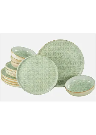 CreaTable Geschirr-Set (12-tlg. Set) in grün - CreaTable CreaTable Geschirr-Set (12-tlg. Set) in grün - CreaTable
