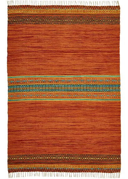 Kelim-Teppich mit Fransen in orange - bpc living bonprix collection Kelim-Teppich mit Fransen in orange - bpc living bonprix collection