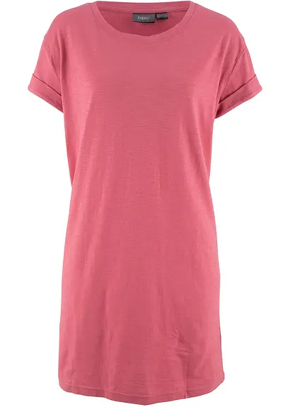 Boxy-Longshirt mit kurzen Ärmeln in pink von vorne - bonprix Boxy-Longshirt mit kurzen Ärmeln in pink von vorne - bonprix