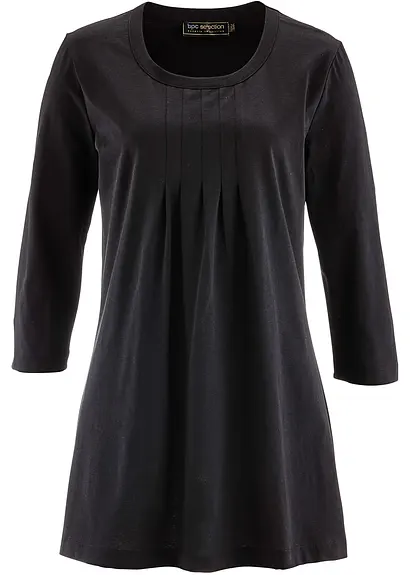 Longshirt aus reiner Baumwolle in schwarz von vorne - bonprix Longshirt aus reiner Baumwolle in schwarz von vorne - bonprix