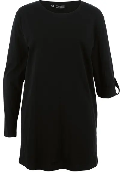 Longshirt aus reiner Baumwolle in schwarz von vorne - bonprix Longshirt aus reiner Baumwolle in schwarz von vorne - bonprix