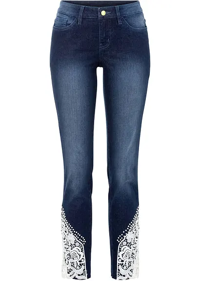 Skinny Jeans Mid Waist in blau von vorne - bonprix Skinny Jeans Mid Waist in blau von vorne - bonprix