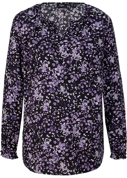 Bluse, langarm in lila von vorne - bonprix Bluse, langarm in lila von vorne - bonprix