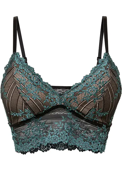 Bustier ohne Bügel mit Recyclingmaterial in petrol von vorne - bonprix Bustier ohne Bügel mit Recyclingmaterial in petrol von vorne - bonprix