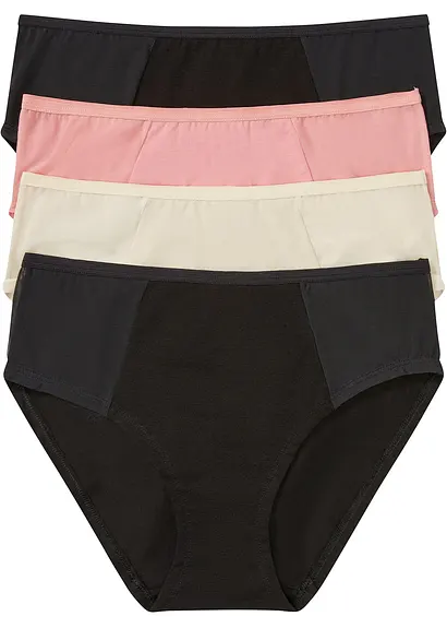Maxislip (4er Pack) mit Bio-Baumwolle in schwarz von vorne - bonprix Maxislip (4er Pack) mit Bio-Baumwolle in schwarz von vorne - bonprix
