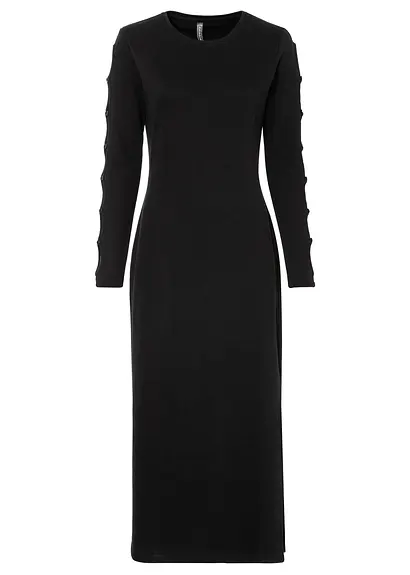 Midikleid mit Cut-Outs in schwarz von vorne - bonprix Midikleid mit Cut-Outs in schwarz von vorne - bonprix