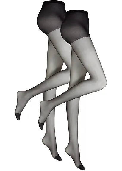 Strumpfhose 20den (2er Pack) in schwarz von vorne - bonprix Strumpfhose 20den (2er Pack) in schwarz von vorne - bonprix