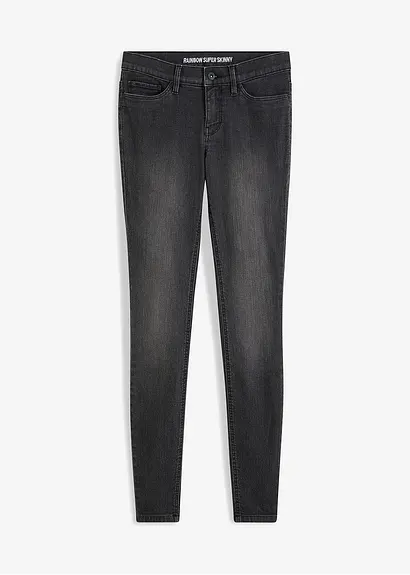 Super Skinny-Jeans in schwarz von vorne - bonprix Super Skinny-Jeans in schwarz von vorne - bonprix