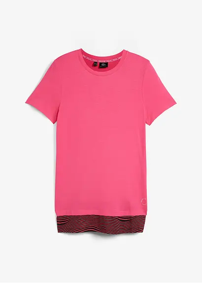 Funktionsshirt lang in 2-in-1-Optik in pink von vorne - bonprix Funktionsshirt lang in 2-in-1-Optik in pink von vorne - bonprix