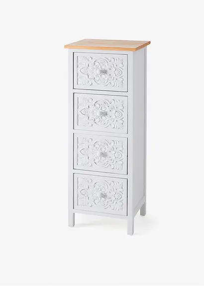Schrank stehend mit Ornament in weiß von vorne - bonprix Schrank stehend mit Ornament in weiß von vorne - bonprix
